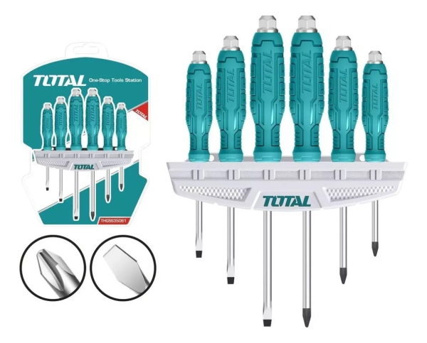 TOTAL DESTORNILLADOR MARTILLABLE 6PZ (THGSS35061)