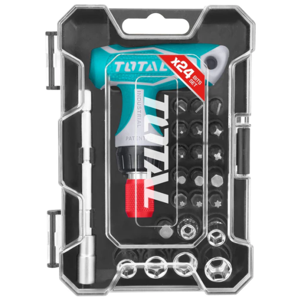 TOTAL DESTORNILLADOR INTERCAMBIABLE 24PZA (TACSD30186)