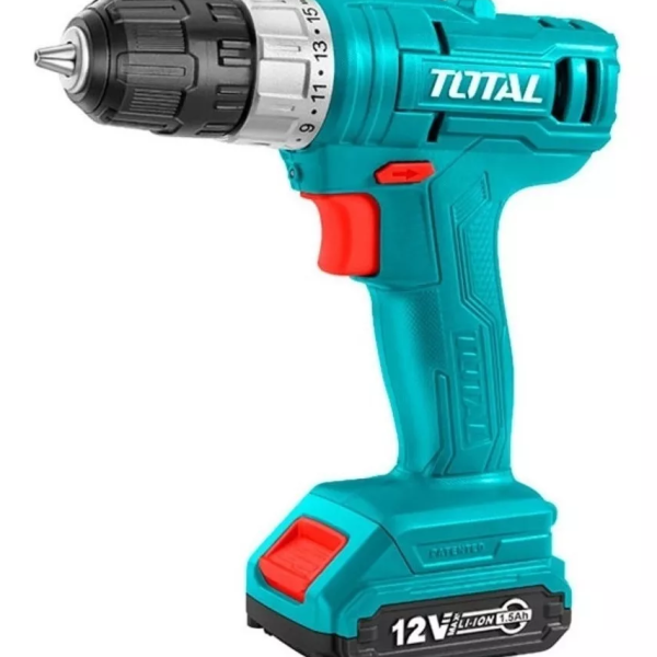 TOTAL TALADRO ATORN. INALAMBRICO 12V C/BAT+LED(TDLI1211)