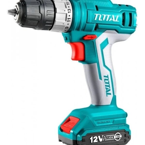 TOTAL TALADRO ATORN. INALAMBRICO 12V C/BAT+CARG (TDLI1221)