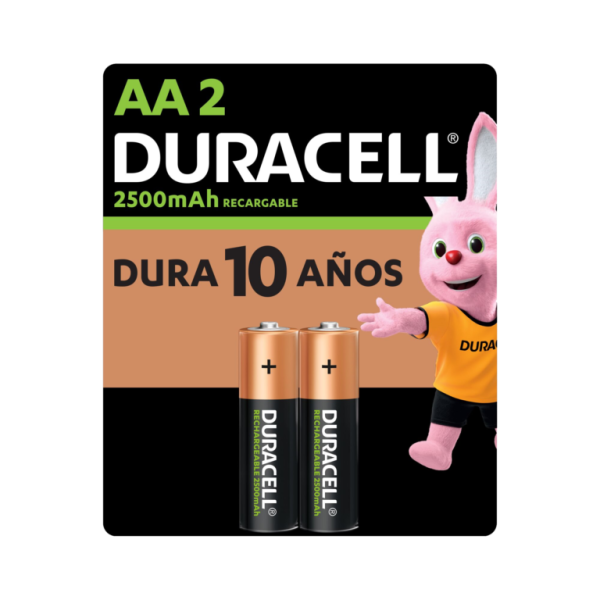 PILA DURACELL RECARGABLE AA 2500MAH (2 PILAS)